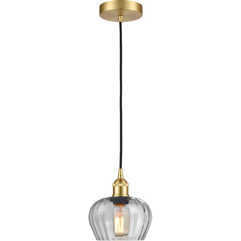 Edison Fenton LED 7 inch Satin Gold Mini Pendant Ceiling Light