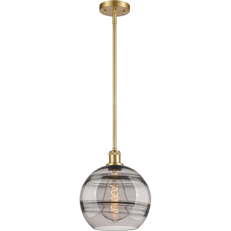 Ballston Rochester 1 Light 10 inch Satin Gold Stem Hung Mini Pendant Ceiling Light