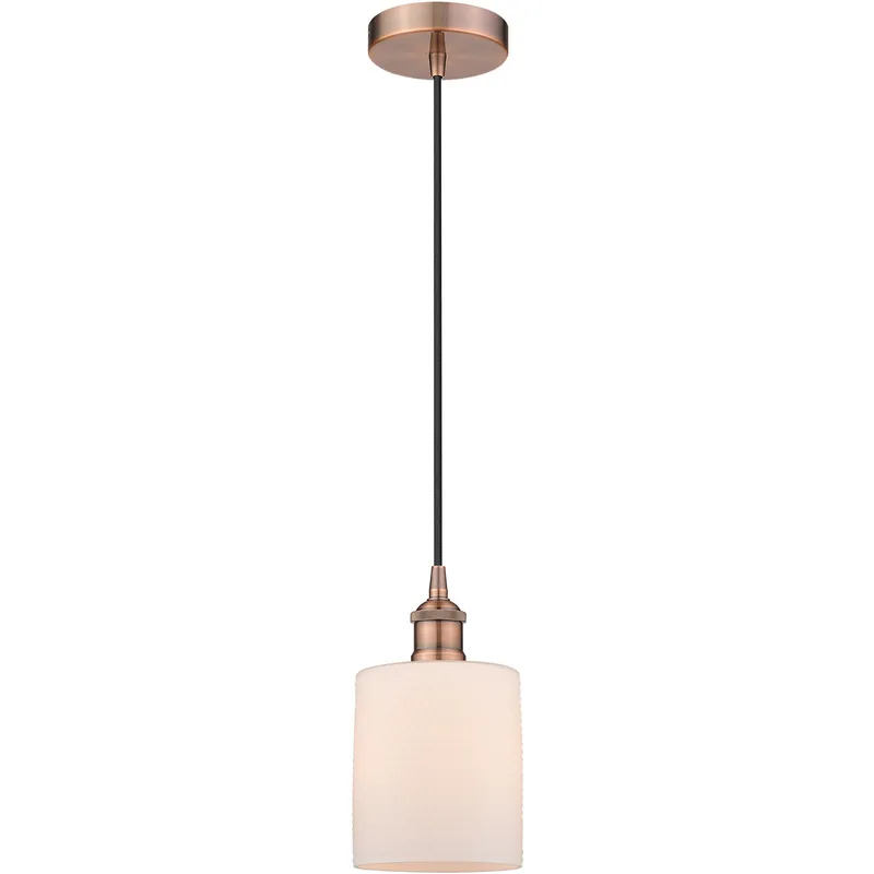 Edison Cobbleskill LED 5 inch Antique Copper Mini Pendant Ceiling Light