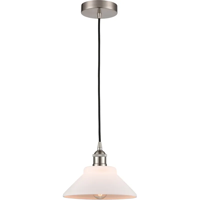 Edison Orwell LED 8 inch Brushed Satin Nickel Mini Pendant Ceiling Light