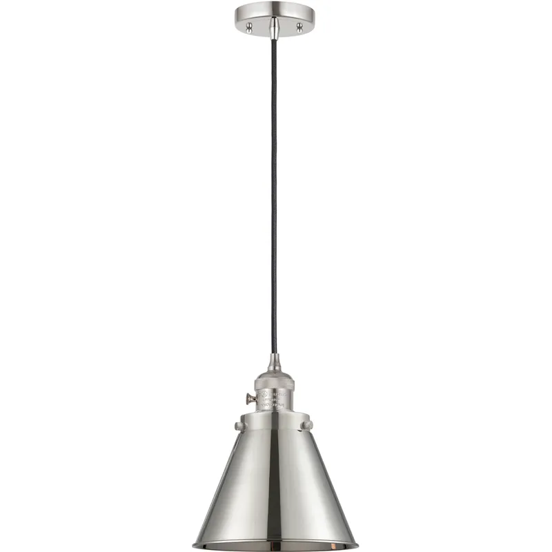 Franklin Restoration Appalachian 1 Light 8 inch Polished Nickel Mini Pendant Ceiling Light in Incandescent