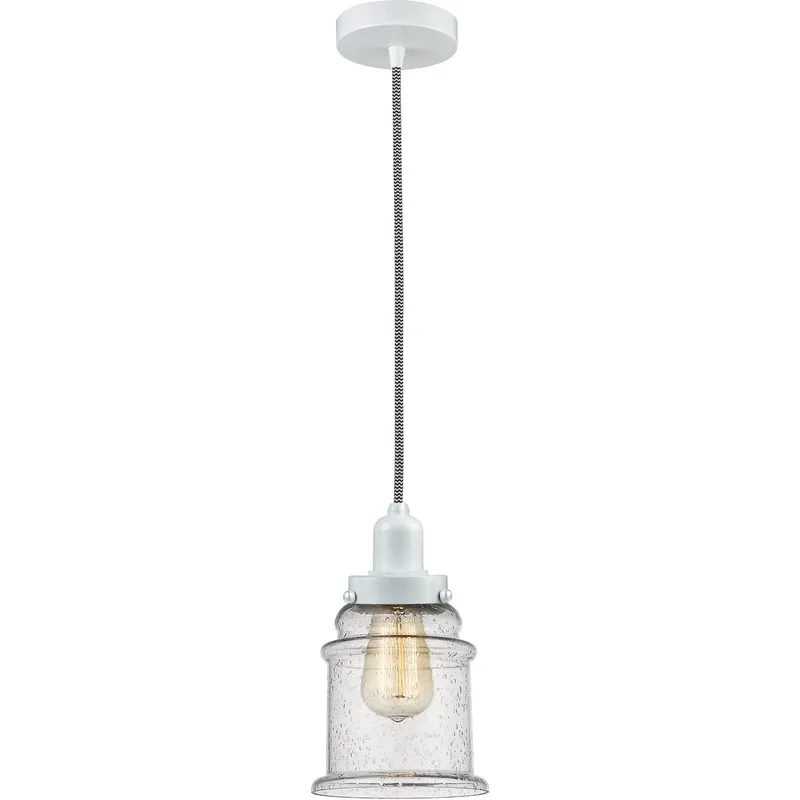 Whitney Canton 1 Light 8 inch White Mini Pendant Ceiling Light in Zebra, Whitney