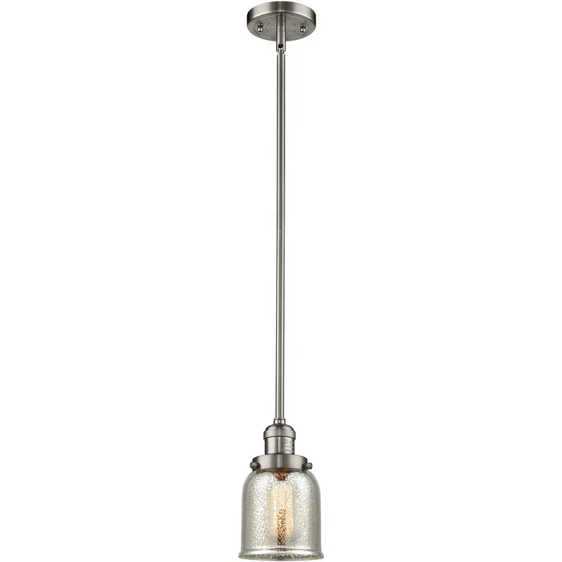 Franklin Restoration Bell 1 Light 5 inch Brushed Satin Nickel Mini Pendant Ceiling Light in Incandescent, Silver Plated Mercury, Franklin Restoration