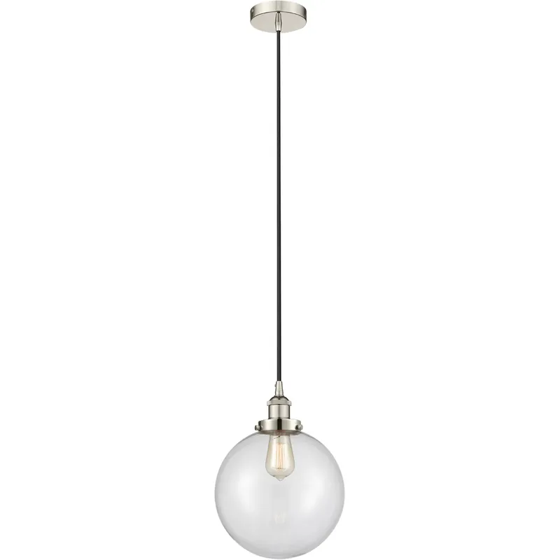 Edison Beacon LED 10 inch Polished Nickel Mini Pendant Ceiling Light