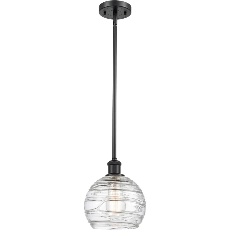 Ballston Deco Swirl 1 Light 8 inch Matte Black Pendant Ceiling Light, Ballston