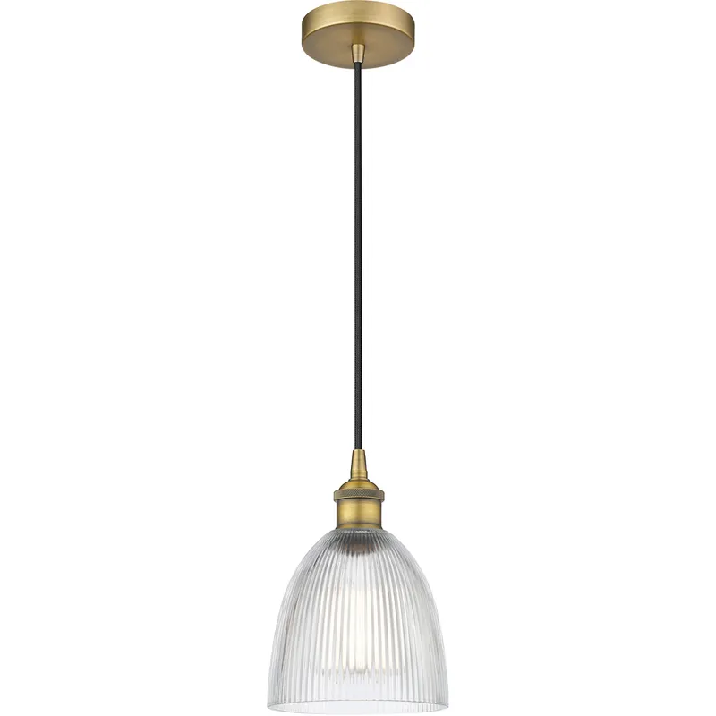 Edison Castile LED 6 inch Brushed Brass Mini Pendant Ceiling Light