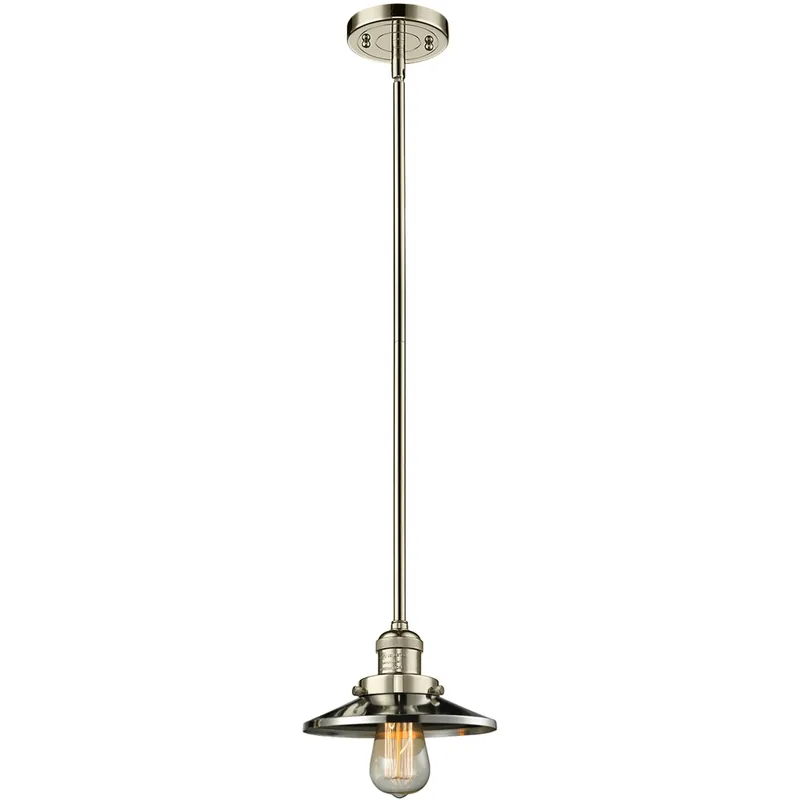 Franklin Restoration Railroad LED 8 inch Polished Nickel Mini Pendant Ceiling Light, Franklin Restoration