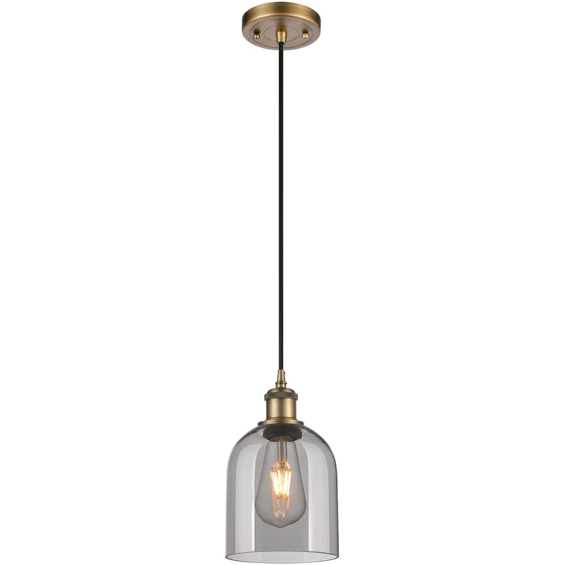 Ballston Bella 1 Light 5.5 inch Brushed Brass Cord Hung Mini Pendant Ceiling Light