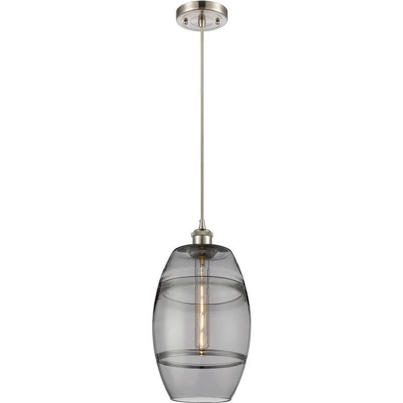 Ballston Vaz 1 Light 8 inch Brushed Satin Nickel Cord Hung Mini Pendant Ceiling Light