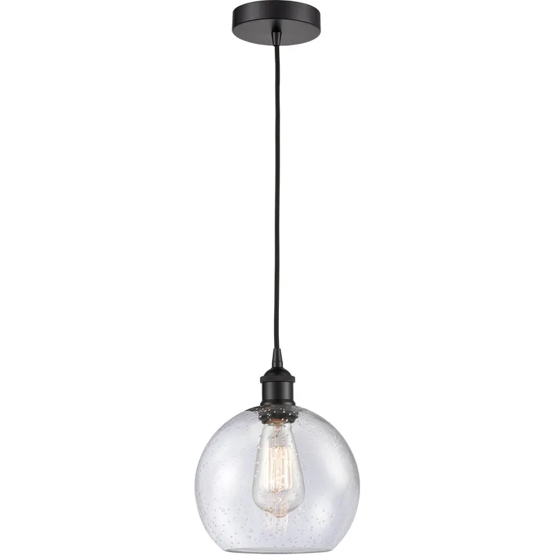 Edison Athens 1 Light 8 inch Matte Black Mini Pendant Ceiling Light