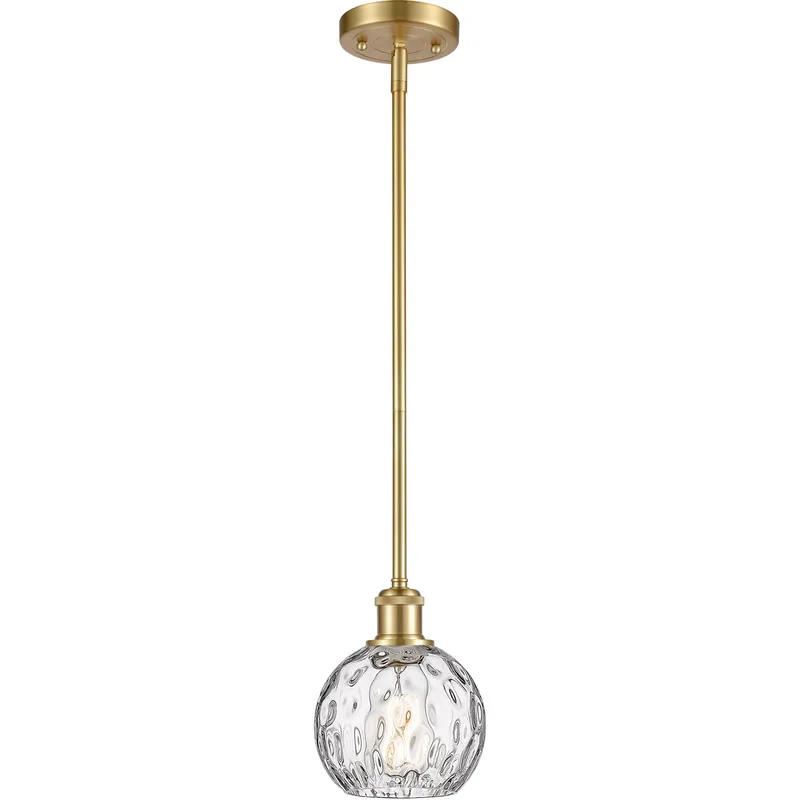 Ballston Athens Water Glass 1 Light 6 inch Satin Gold Mini Pendant Ceiling Light