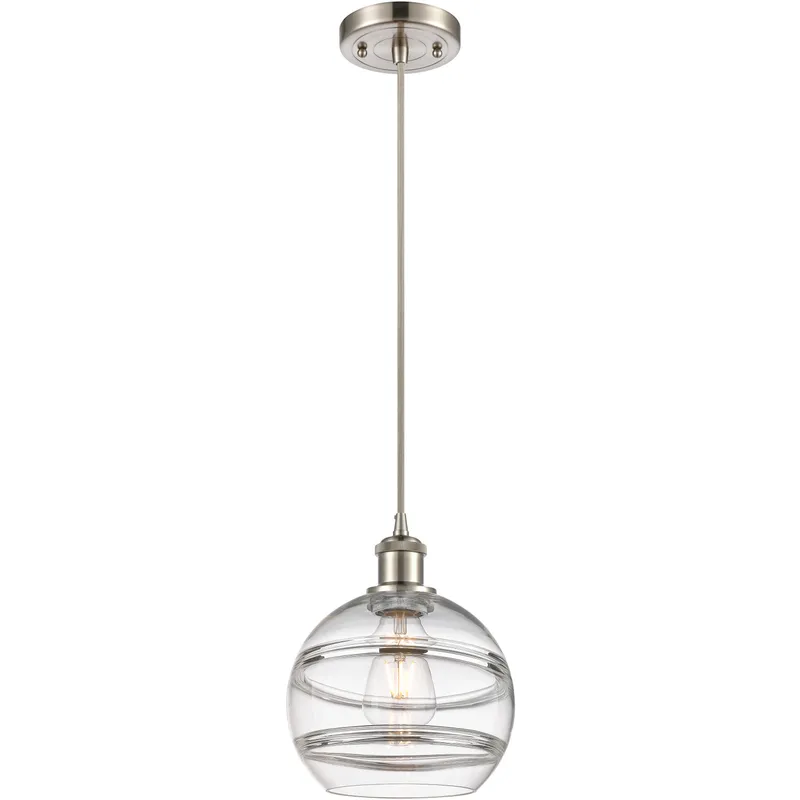 Ballston Rochester 1 Light 8 inch Brushed Satin Nickel Cord Hung Mini Pendant Ceiling Light