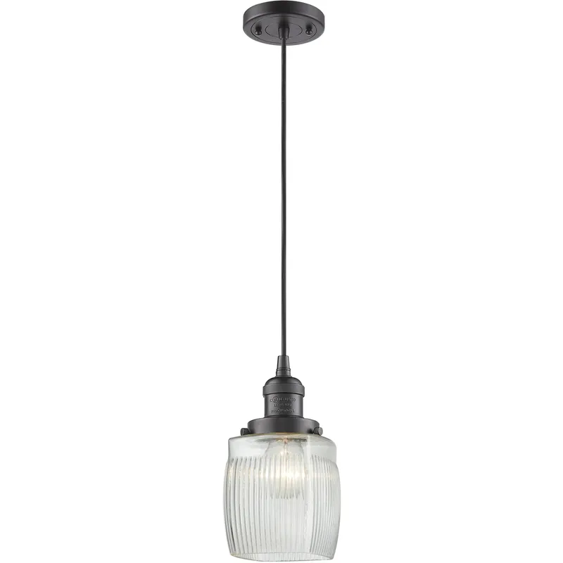 Franklin Restoration Colton 1 Light 6 inch Oil Rubbed Bronze Mini Pendant Ceiling Light, Franklin Restoration