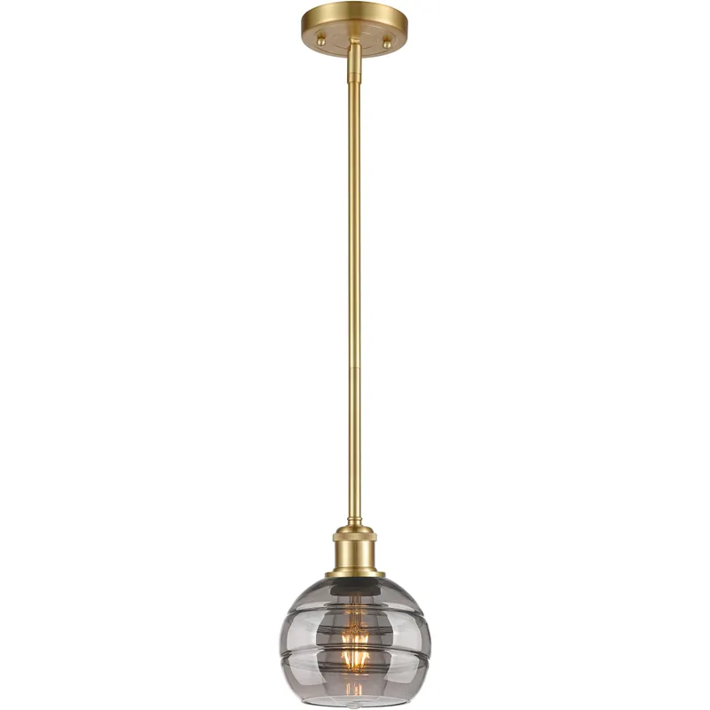 Ballston Rochester 1 Light 5.88 inch Satin Gold Stem Hung Mini Pendant Ceiling Light