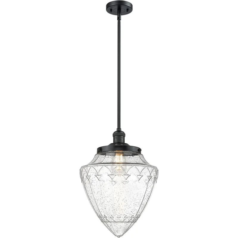 Franklin Restoration Bullet 1 Light 12 inch Matte Black Mini Pendant Ceiling Light in Incandescent, Seedy