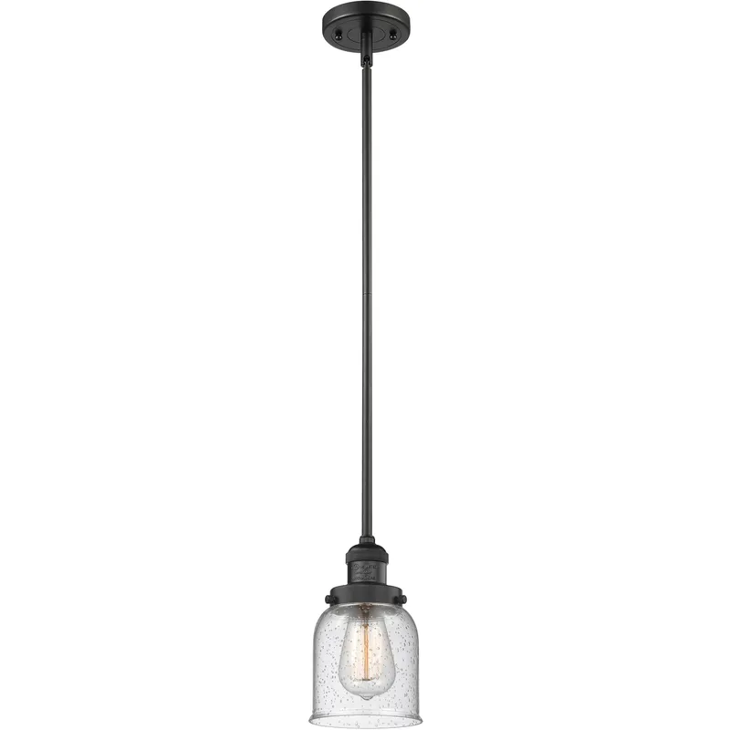 Franklin Restoration Bell LED 5 inch Matte Black Mini Pendant Ceiling Light in Seedy, Franklin Restoration