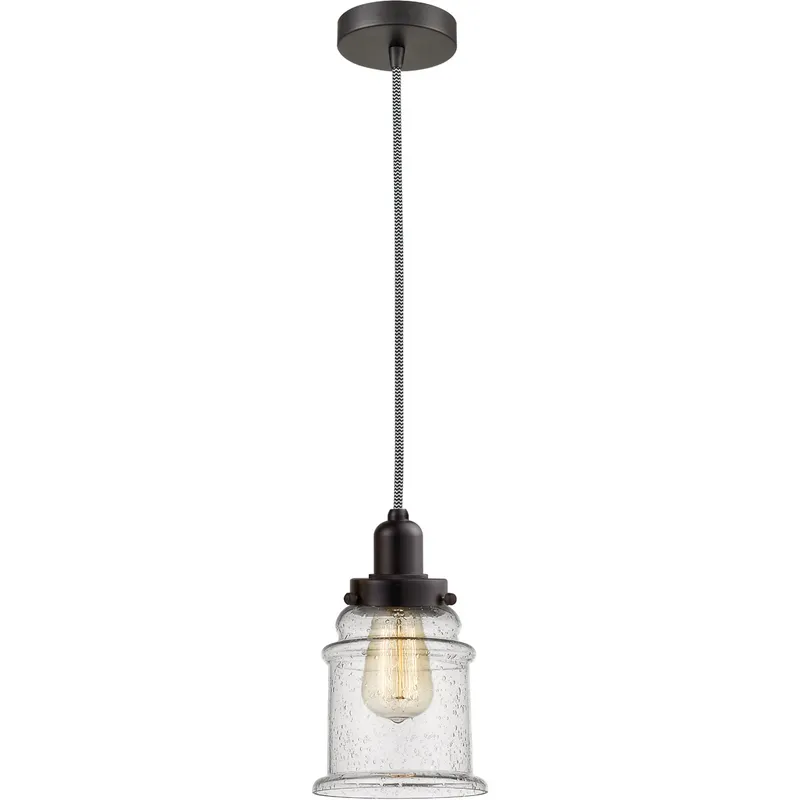 Whitney Canton 1 Light 8 inch Oil Rubbed Bronze Mini Pendant Ceiling Light in Zebra, Whitney