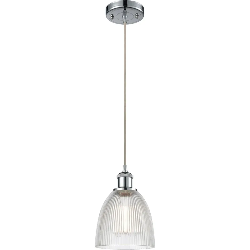 Ballston Castile 1 Light 6 inch Polished Chrome Mini Pendant Ceiling Light in Clear Glass, Ballston