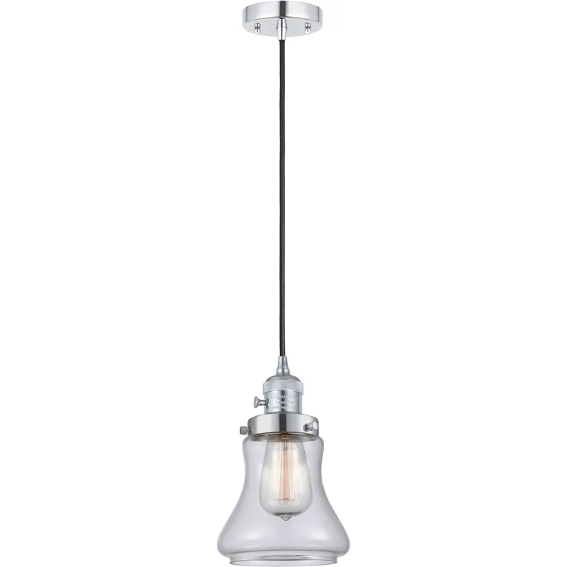 Franklin Restoration Bellmont 1 Light 6.25 inch Polished Chrome Mini Pendant Ceiling Light in Incandescent, Clear