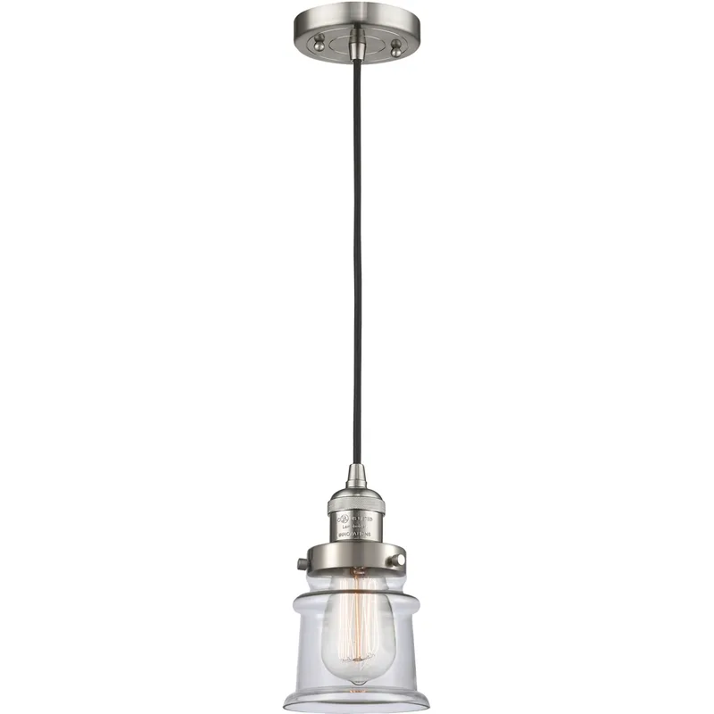 Franklin Restoration Canton LED 6 inch Brushed Satin Nickel Mini Pendant Ceiling Light in Clear, Franklin Restoration