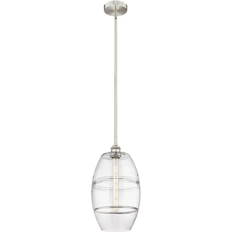 Edison Vaz 1 Light 10 inch Brushed Satin Nickel Stem Hung Mini Pendant Ceiling Light