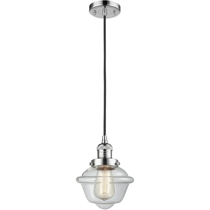 Franklin Restoration Oxford 1 Light 7.5 inch Polished Chrome Mini Pendant Ceiling Light in Incandescent, Clear, Franklin Restoration
