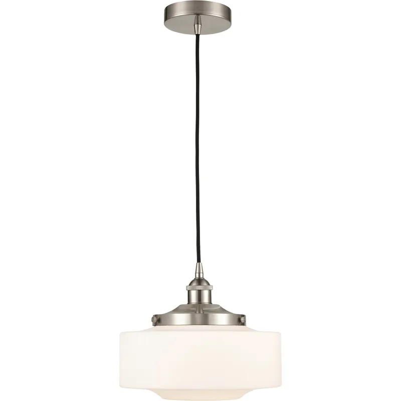 Bridgeton 1 Light 12 inch Brushed Satin Nickel Mini Pendant Ceiling Light in Matte White Glass