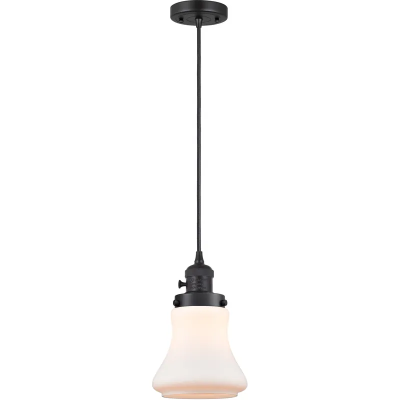 Franklin Restoration Bellmont 1 Light 6 inch Matte Black Mini Pendant Ceiling Light