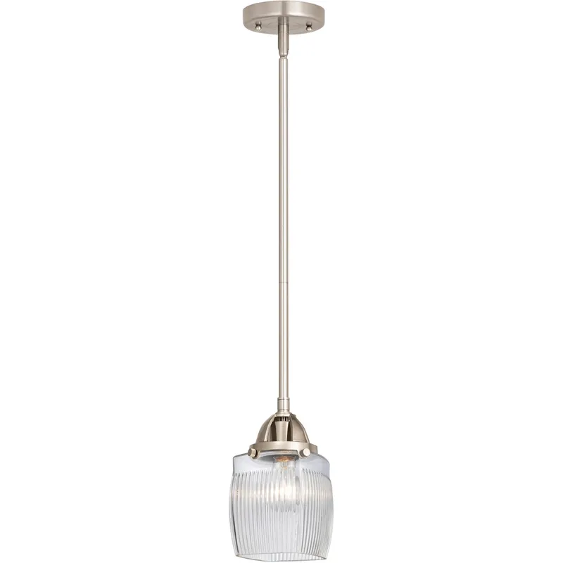 Nouveau 2 Colton LED 6 inch Brushed Satin Nickel Mini Pendant Ceiling Light