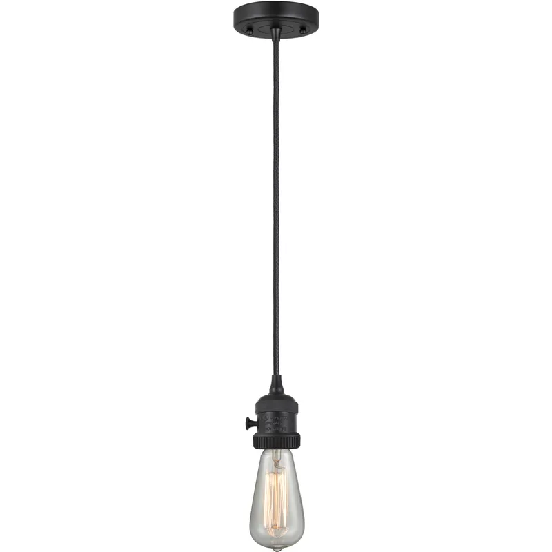 Franklin Restoration Bare Bulb LED 2 inch Matte Black Mini Pendant Ceiling Light