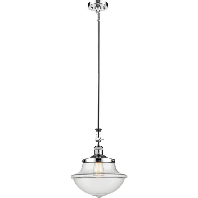 Franklin Restoration Oxford 1 Light 12 inch Polished Chrome Mini Pendant Ceiling Light in Incandescent, Clear, Franklin Restoration