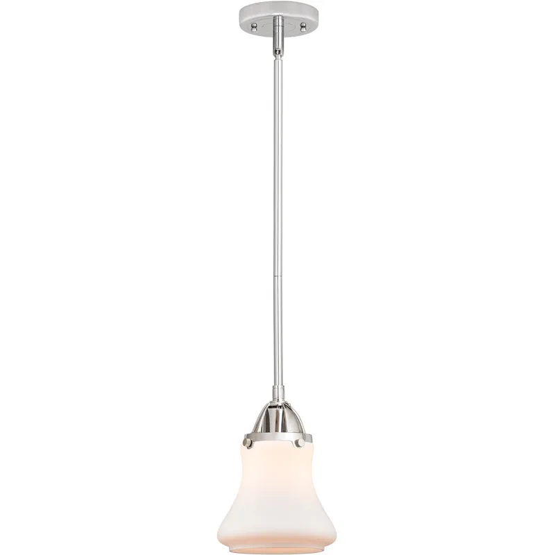 Nouveau 2 Bellmont 1 Light 6 inch Polished Chrome Mini Pendant Ceiling Light in Matte White Glass