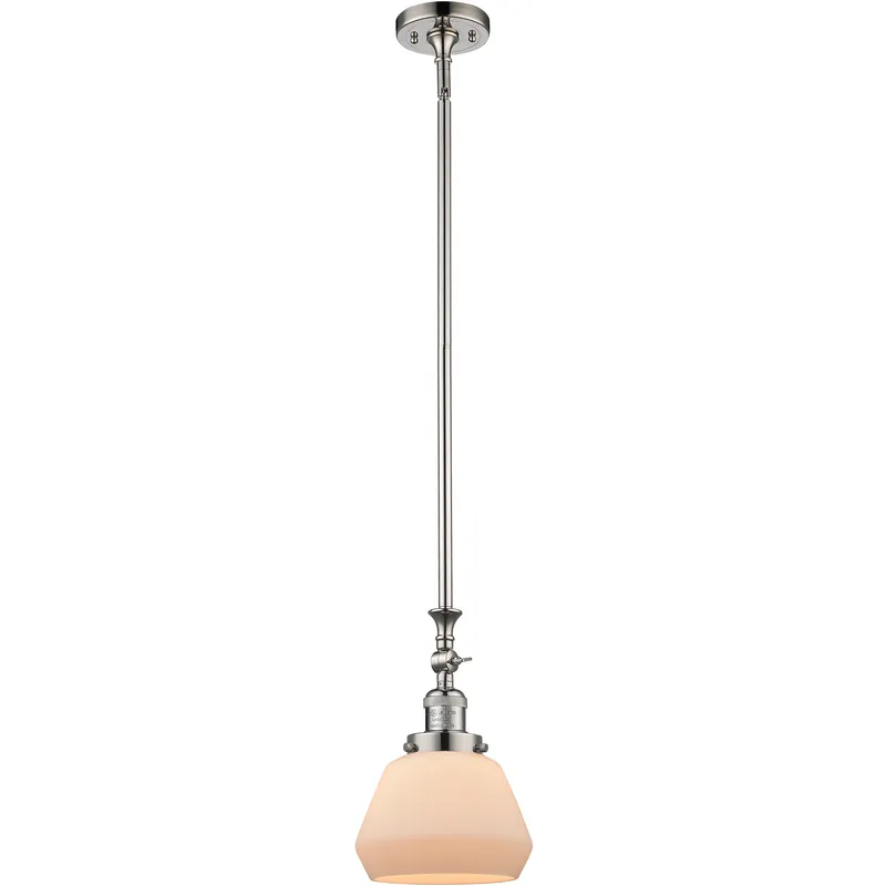 Franklin Restoration Fulton 1 Light 7 inch Polished Nickel Mini Pendant Ceiling Light in Incandescent, Matte White, Franklin Restoration