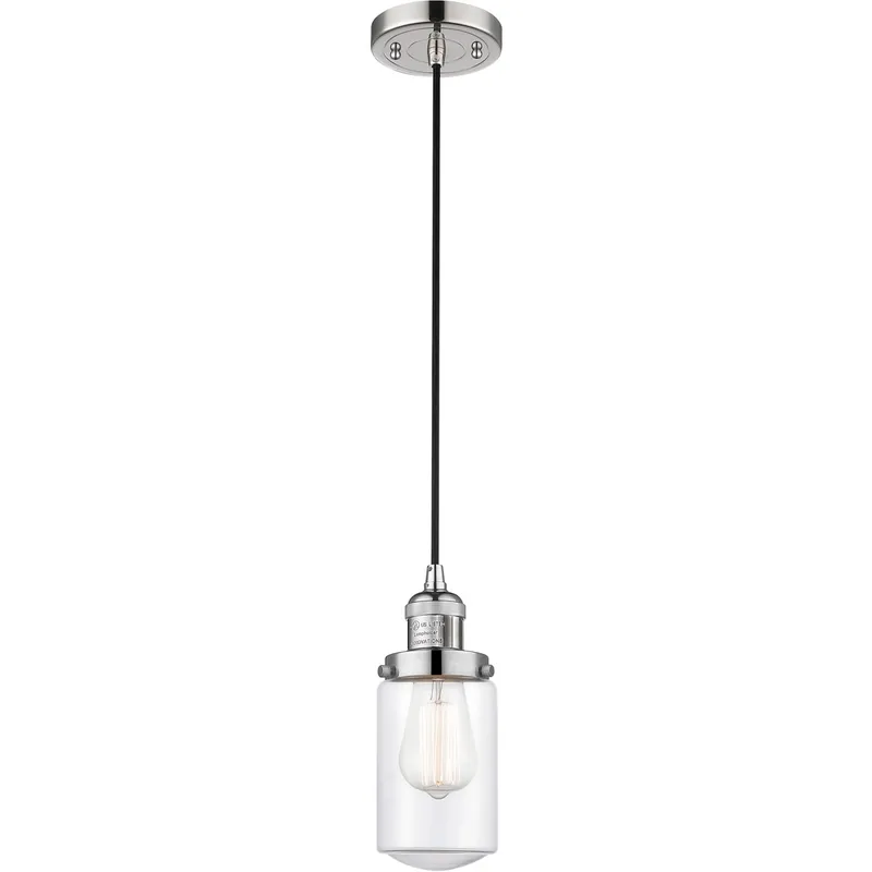 Franklin Restoration Dover LED 5 inch Polished Nickel Mini Pendant Ceiling Light in Clear Glass, Franklin Restoration