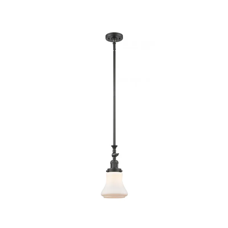 Franklin Restoration Bellmont 1 Light 7 inch Oil Rubbed Bronze Mini Pendant Ceiling Light in Matte White Glass, Franklin Restoration