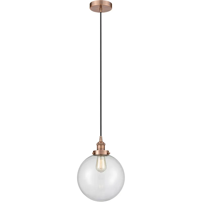 Edison Beacon LED 10 inch Antique Copper Mini Pendant Ceiling Light