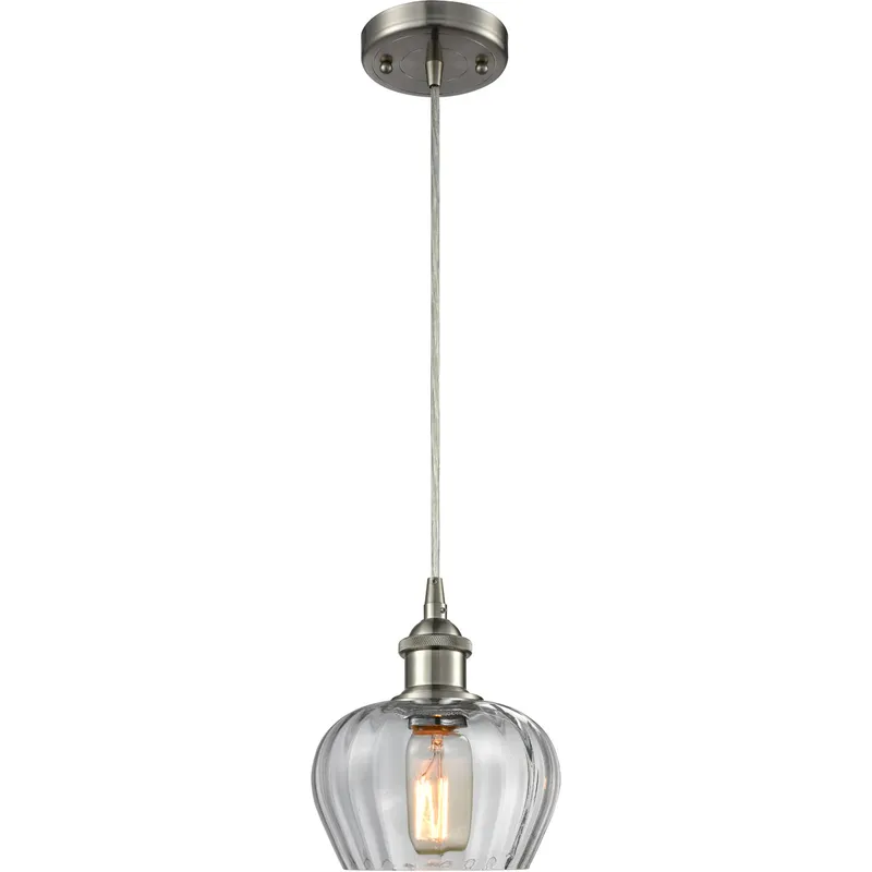 Ballston Fenton 1 Light 7 inch Brushed Satin Nickel Mini Pendant Ceiling Light in Clear Glass, Ballston