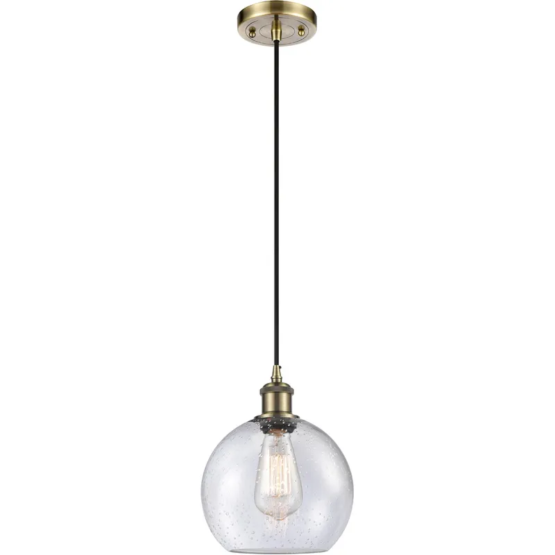 Ballston Athens 1 Light 8 inch Antique Brass Mini Pendant Ceiling Light