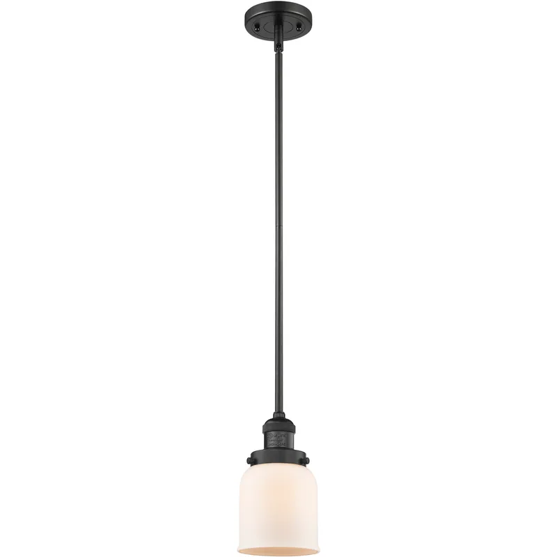 Franklin Restoration Bell 1 Light 5 inch Matte Black Mini Pendant Ceiling Light in Incandescent, Matte White, Franklin Restoration