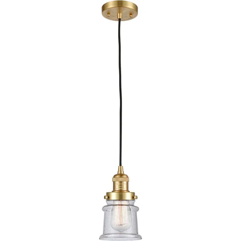 Franklin Restoration Canton 1 Light 6 inch Satin Gold Mini Pendant Ceiling Light in Incandescent, Seedy, Franklin Restoration