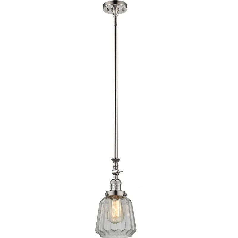 Franklin Restoration Chatham LED 6 inch Polished Nickel Mini Pendant Ceiling Light in Clear, Franklin Restoration