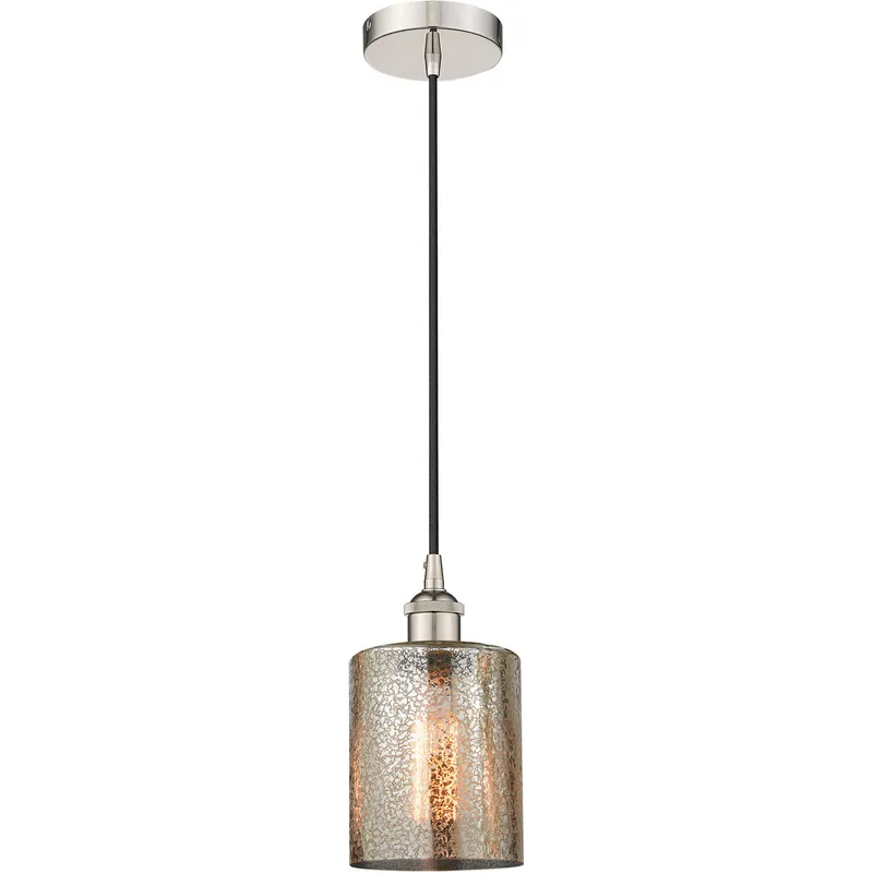 Edison Cobbleskill LED 5 inch Polished Nickel Mini Pendant Ceiling Light