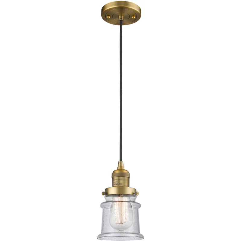 Franklin Restoration Canton LED 6 inch Brushed Brass Mini Pendant Ceiling Light in Seedy, Franklin Restoration
