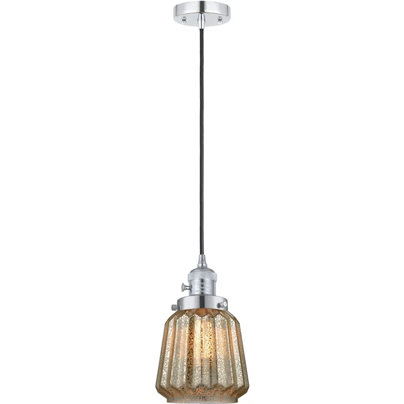 Franklin Restoration Chatham 1 Light 6 inch Polished Chrome Mini Pendant Ceiling Light in Incandescent, Mercury