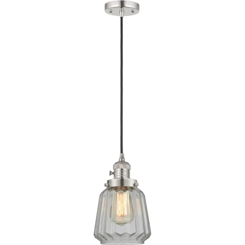 Franklin Restoration Chatham LED 6 inch Polished Nickel Mini Pendant Ceiling Light in Clear