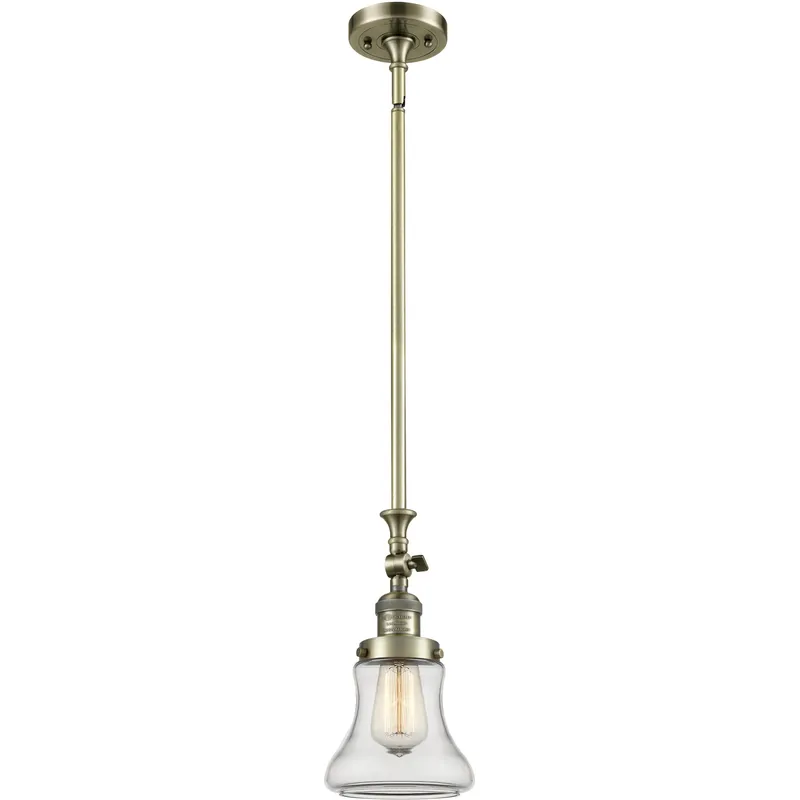Franklin Restoration Bellmont 1 Light 6.5 inch Antique Brass Mini Pendant Ceiling Light in Incandescent, Clear, Franklin Restoration