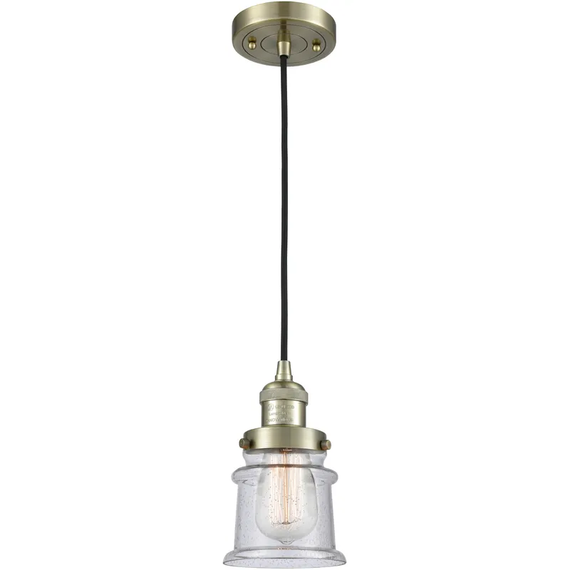 Franklin Restoration Canton 1 Light 6 inch Antique Brass Mini Pendant Ceiling Light in Incandescent, Seedy, Franklin Restoration