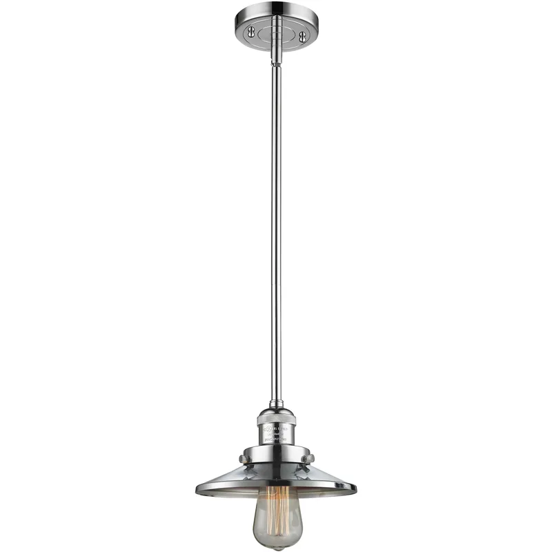 Franklin Restoration Railroad 1 Light 8 inch Polished Chrome Mini Pendant Ceiling Light in Incandescent, Franklin Restoration