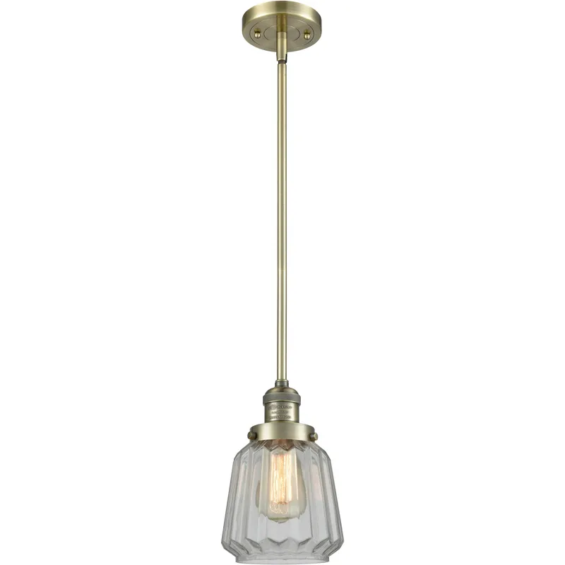 Franklin Restoration Chatham 1 Light 6 inch Antique Brass Mini Pendant Ceiling Light in Incandescent, Clear, Franklin Restoration