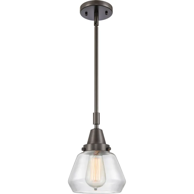 Franklin Restoration Fulton LED 7 inch Oil Rubbed Bronze Mini Pendant Ceiling Light in Clear Glass